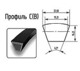Ремни клиновые профиль С(В) (22,0х14,0)